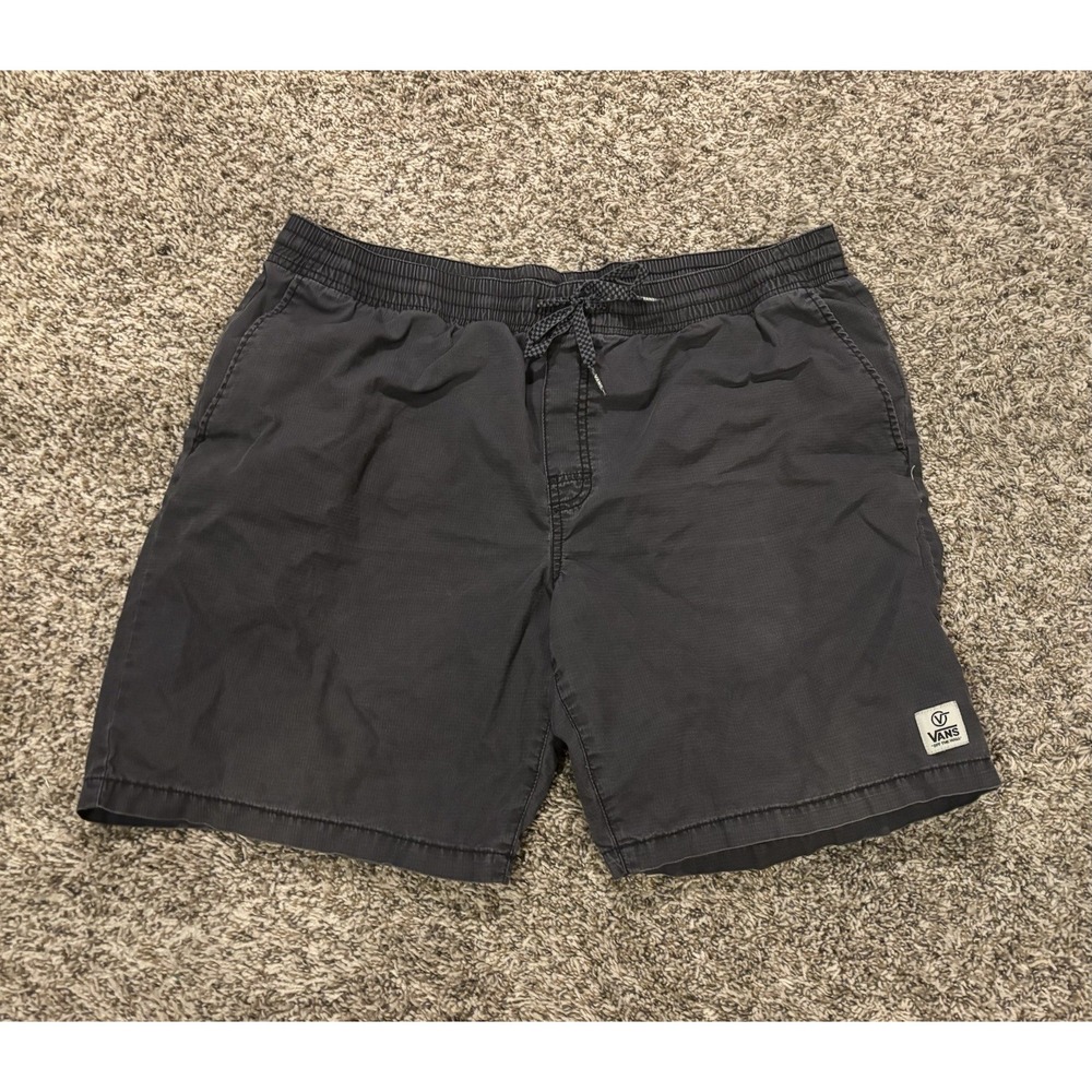 Vans Range Relaxed Elastic Shorts Casual Comfort Black/Grey Logo Men’s XXL